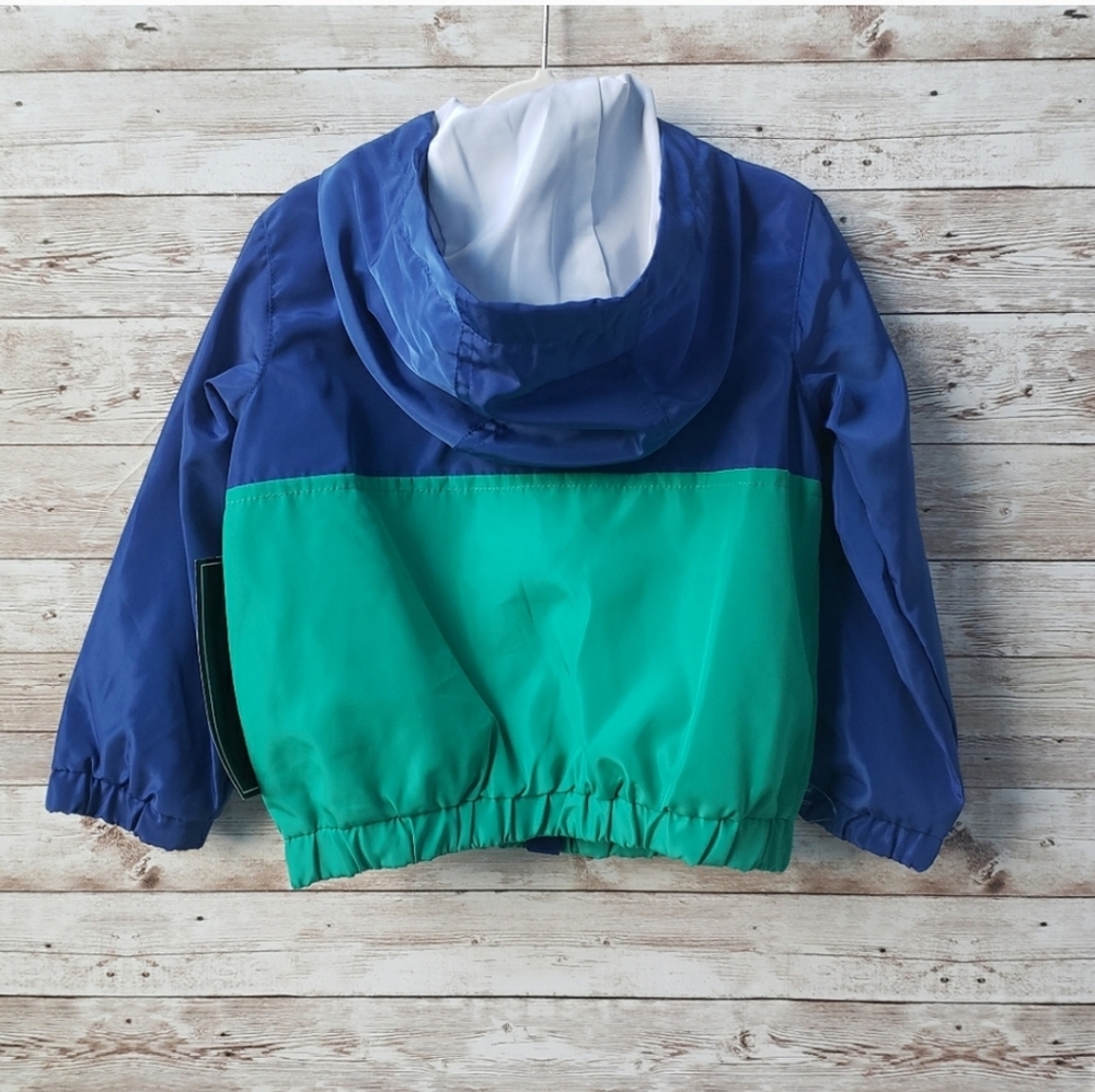Color Blocked Windbreaker With Hood - Picture 2 of 2
